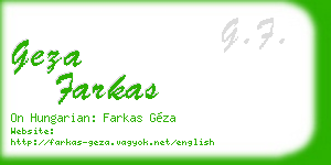 geza farkas business card